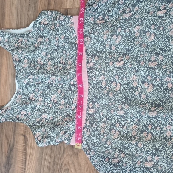 Zunie girl's pink and brown floral print ruffled hem dress up dress size 12 - Picture 9 of 9